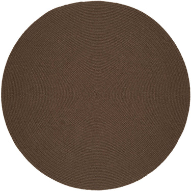 Wool Solids Area Rug - Round - S116 Walnut